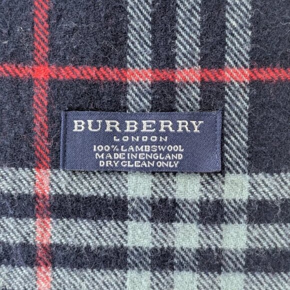 Authentic Pre-Owned Burberry Lambswool Scarf Blue – Unisex Check – Premium Wrap - Picture 2 of 7